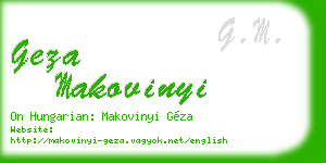 geza makovinyi business card